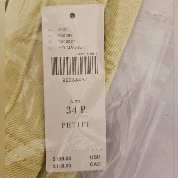 Anthropologie Pilcro The Kit Regenerative Mid Rise Cotton Shorts in Yellow NWT - Picture 13 of 16
